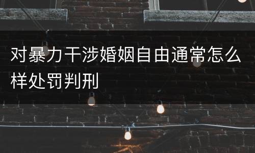 对暴力干涉婚姻自由通常怎么样处罚判刑