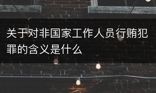 关于对非国家工作人员行贿犯罪的含义是什么