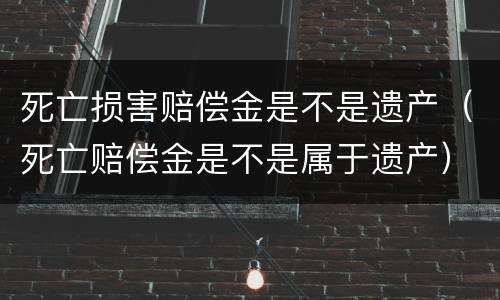 死亡损害赔偿金是不是遗产（死亡赔偿金是不是属于遗产）