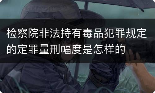 检察院非法持有毒品犯罪规定的定罪量刑幅度是怎样的
