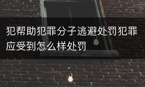 犯帮助犯罪分子逃避处罚犯罪应受到怎么样处罚