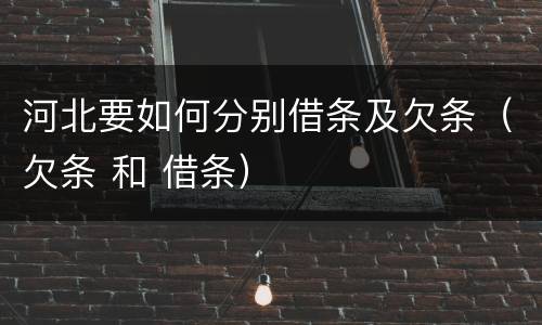 河北要如何分别借条及欠条（欠条 和 借条）