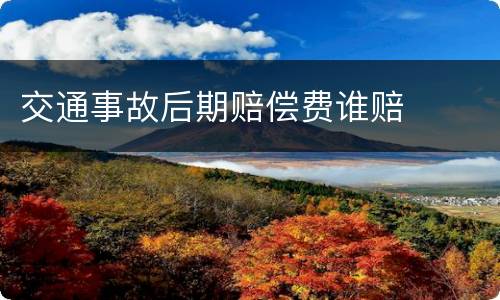 交通事故后期赔偿费谁赔