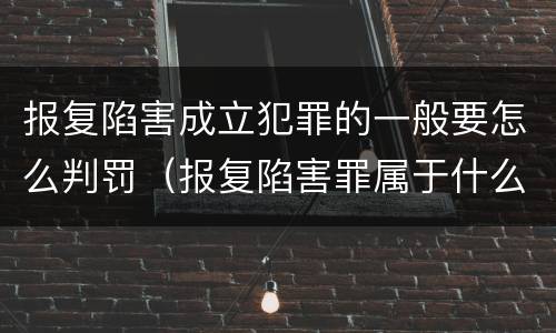报复陷害成立犯罪的一般要怎么判罚（报复陷害罪属于什么罪）
