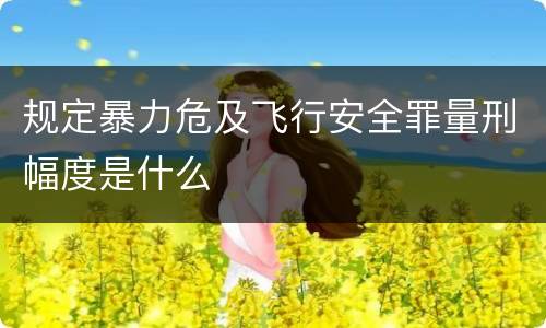 规定暴力危及飞行安全罪量刑幅度是什么