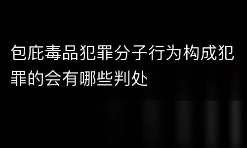 包庇毒品犯罪分子行为构成犯罪的会有哪些判处