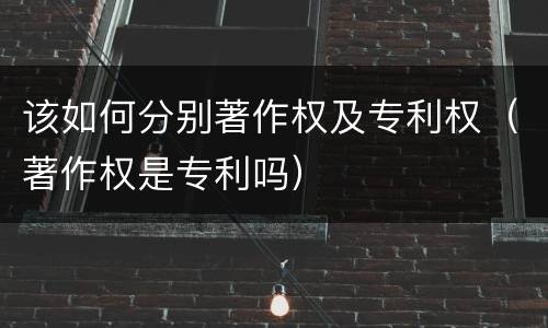 该如何分别著作权及专利权（著作权是专利吗）