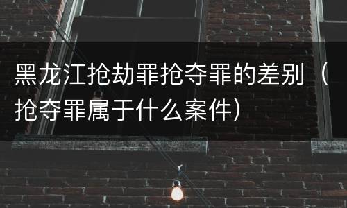 黑龙江抢劫罪抢夺罪的差别（抢夺罪属于什么案件）