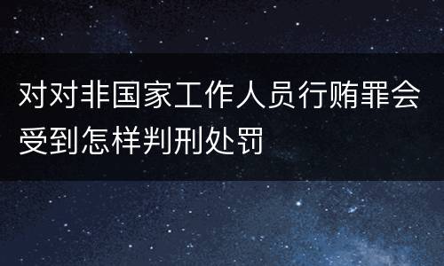对对非国家工作人员行贿罪会受到怎样判刑处罚