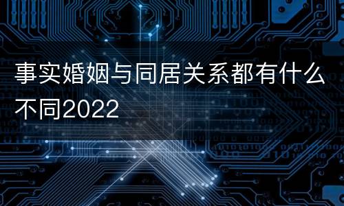 事实婚姻与同居关系都有什么不同2022