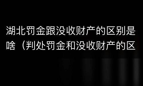 湖北罚金跟没收财产的区别是啥（判处罚金和没收财产的区别）
