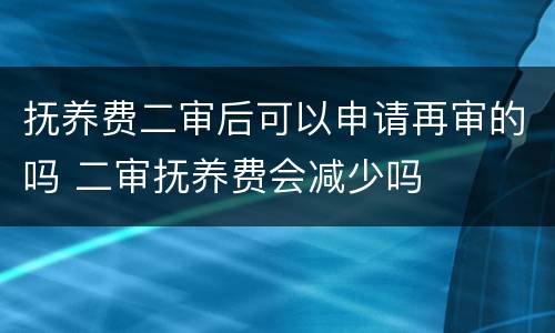 抚养费二审后可以申请再审的吗 二审抚养费会减少吗