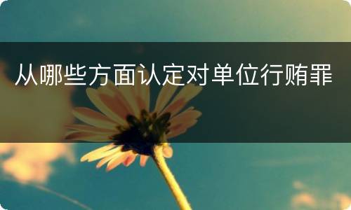 从哪些方面认定对单位行贿罪