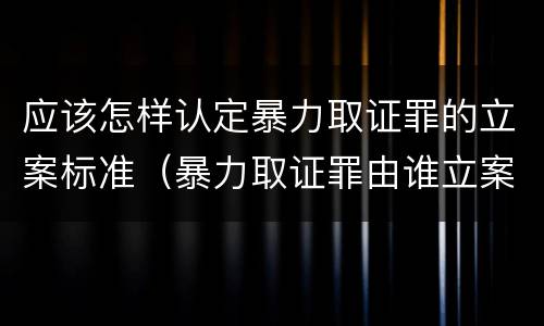 应该怎样认定暴力取证罪的立案标准（暴力取证罪由谁立案）