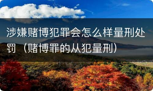 涉嫌赌博犯罪会怎么样量刑处罚（赌博罪的从犯量刑）