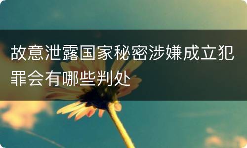 故意泄露国家秘密涉嫌成立犯罪会有哪些判处