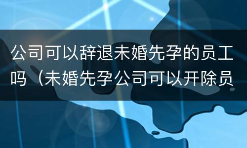公司可以辞退未婚先孕的员工吗（未婚先孕公司可以开除员工吗）