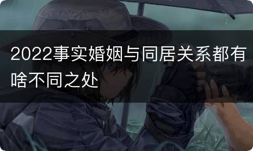 2022事实婚姻与同居关系都有啥不同之处
