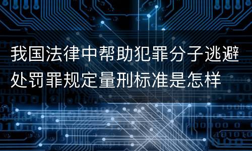 我国法律中帮助犯罪分子逃避处罚罪规定量刑标准是怎样