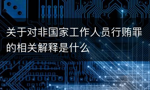 关于对非国家工作人员行贿罪的相关解释是什么