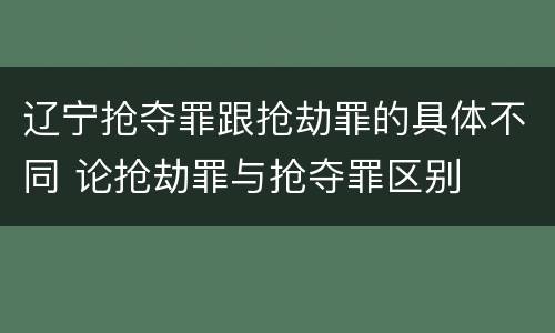 辽宁抢夺罪跟抢劫罪的具体不同 论抢劫罪与抢夺罪区别