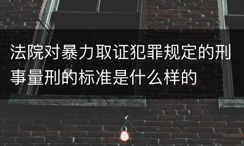 法院对暴力取证犯罪规定的刑事量刑的标准是什么样的