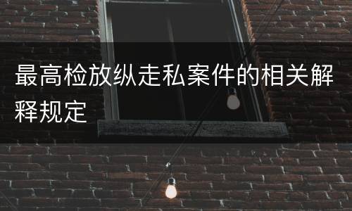 最高检放纵走私案件的相关解释规定