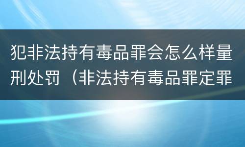 犯非法持有毒品罪会怎么样量刑处罚（非法持有毒品罪定罪量刑）