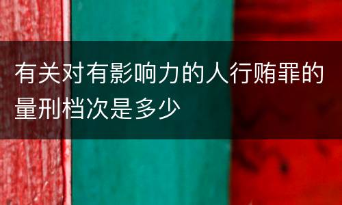 有关对有影响力的人行贿罪的量刑档次是多少