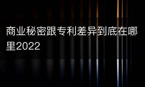 商业秘密跟专利差异到底在哪里2022