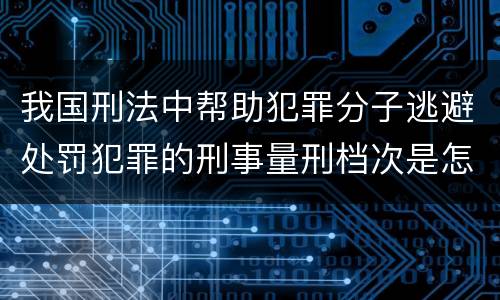 我国刑法中帮助犯罪分子逃避处罚犯罪的刑事量刑档次是怎样的