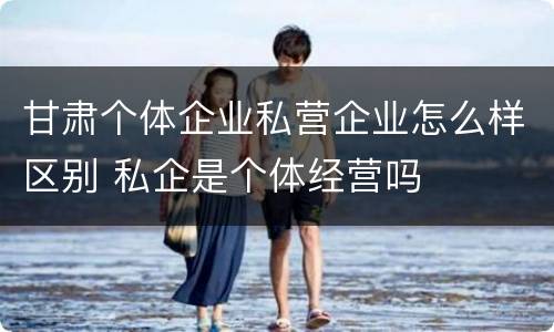 甘肃个体企业私营企业怎么样区别 私企是个体经营吗