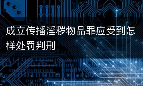 成立传播淫秽物品罪应受到怎样处罚判刑