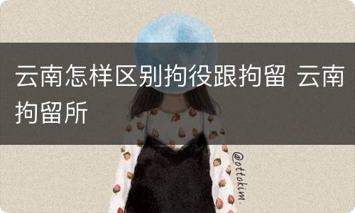 云南怎样区别拘役跟拘留 云南拘留所