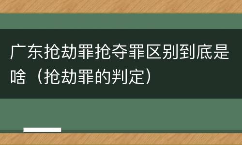 广东抢劫罪抢夺罪区别到底是啥（抢劫罪的判定）