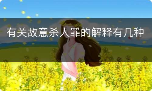 有关故意杀人罪的解释有几种