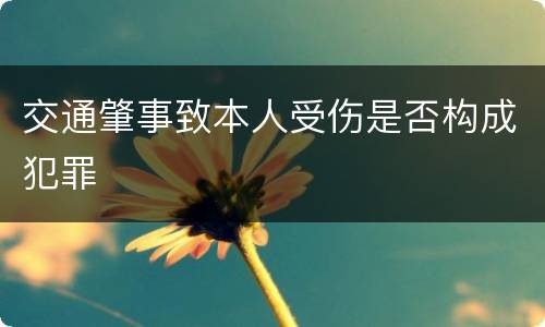 交通肇事致本人受伤是否构成犯罪