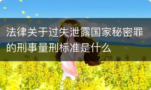 法律关于过失泄露国家秘密罪的刑事量刑标准是什么