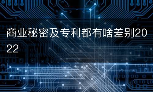 商业秘密及专利都有啥差别2022