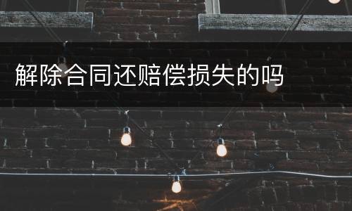 解除合同还赔偿损失的吗