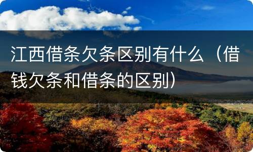 江西借条欠条区别有什么（借钱欠条和借条的区别）