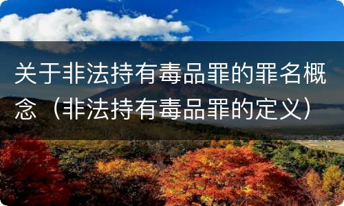 关于非法持有毒品罪的罪名概念（非法持有毒品罪的定义）