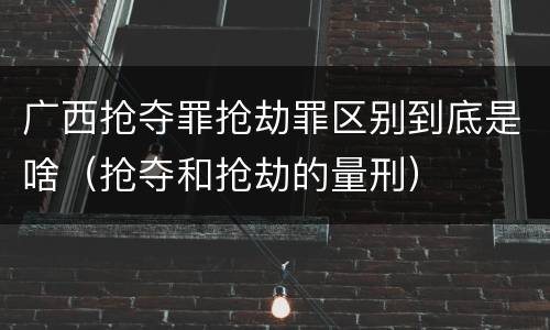 广西抢夺罪抢劫罪区别到底是啥（抢夺和抢劫的量刑）
