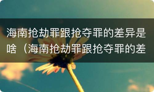 海南抢劫罪跟抢夺罪的差异是啥（海南抢劫罪跟抢夺罪的差异是啥关系）