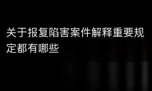 关于报复陷害案件解释重要规定都有哪些
