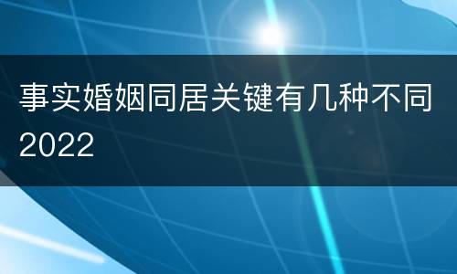 事实婚姻同居关键有几种不同2022