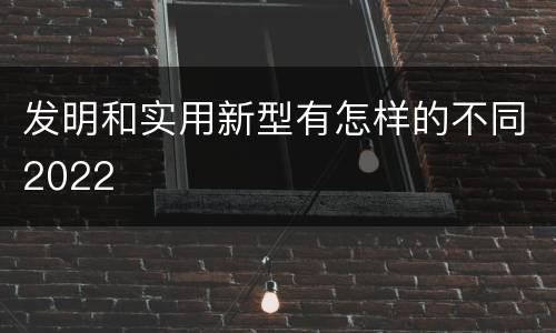 发明和实用新型有怎样的不同2022