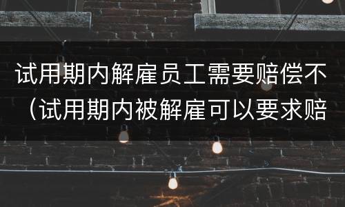 试用期内解雇员工需要赔偿不（试用期内被解雇可以要求赔偿吗）