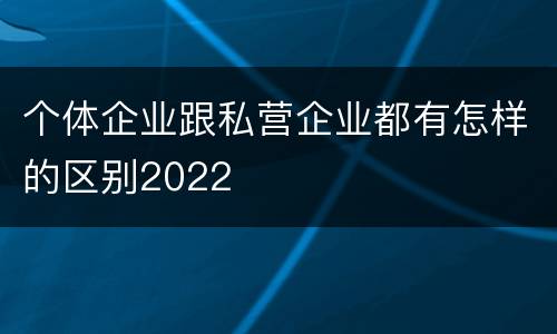 个体企业跟私营企业都有怎样的区别2022