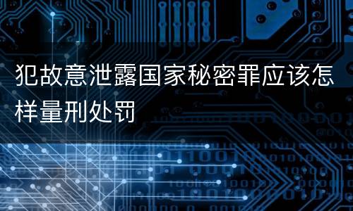 犯故意泄露国家秘密罪应该怎样量刑处罚